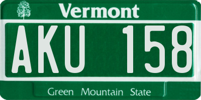 VT license plate AKU158