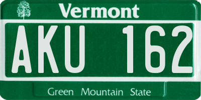 VT license plate AKU162