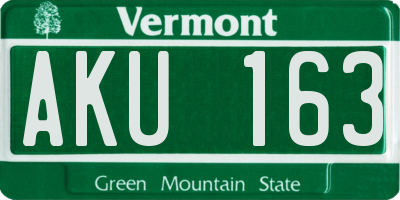 VT license plate AKU163