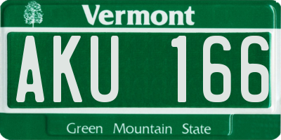 VT license plate AKU166