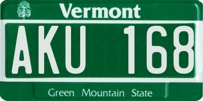 VT license plate AKU168