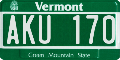 VT license plate AKU170