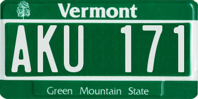 VT license plate AKU171