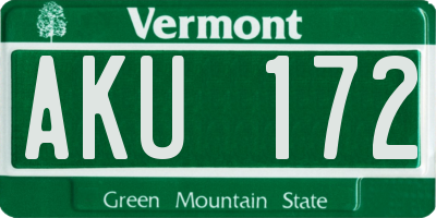 VT license plate AKU172