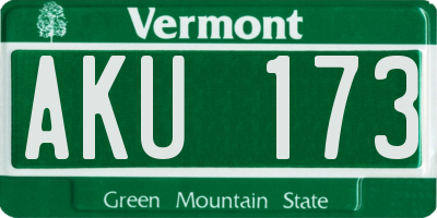 VT license plate AKU173