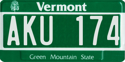 VT license plate AKU174