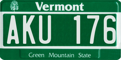 VT license plate AKU176