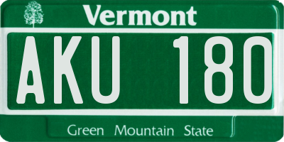 VT license plate AKU180