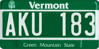 VT license plate AKU183