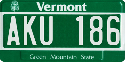 VT license plate AKU186
