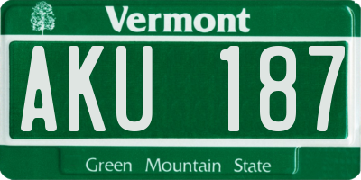 VT license plate AKU187