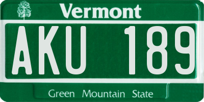 VT license plate AKU189