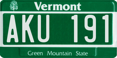 VT license plate AKU191