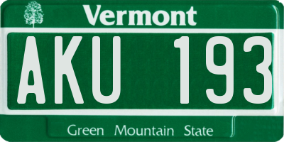 VT license plate AKU193