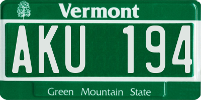 VT license plate AKU194
