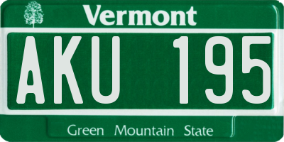VT license plate AKU195
