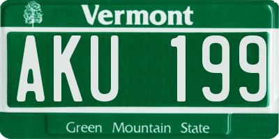 VT license plate AKU199