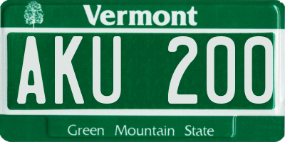 VT license plate AKU200