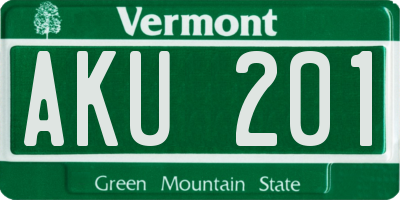 VT license plate AKU201