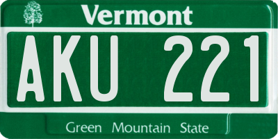 VT license plate AKU221