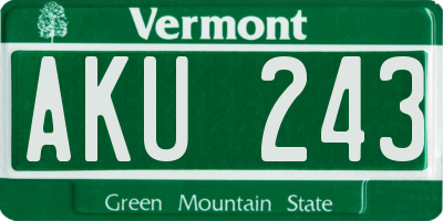 VT license plate AKU243