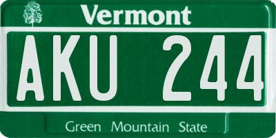 VT license plate AKU244