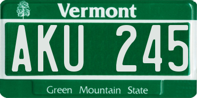 VT license plate AKU245
