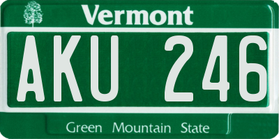 VT license plate AKU246