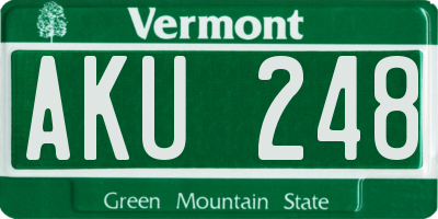 VT license plate AKU248