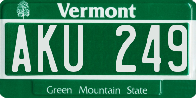 VT license plate AKU249