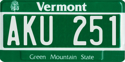 VT license plate AKU251