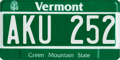 VT license plate AKU252
