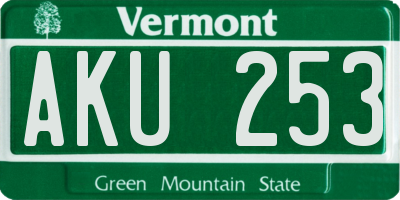 VT license plate AKU253