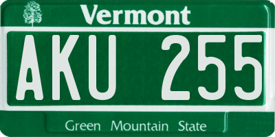 VT license plate AKU255