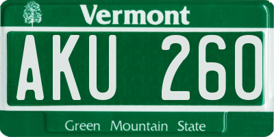 VT license plate AKU260