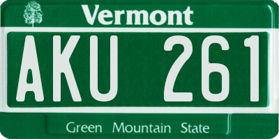 VT license plate AKU261