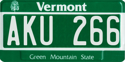 VT license plate AKU266