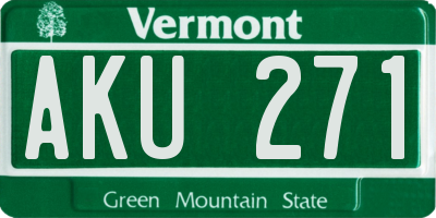 VT license plate AKU271