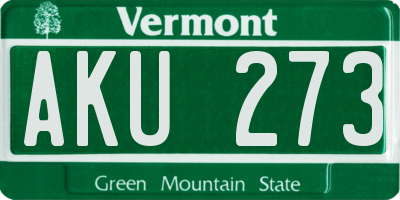 VT license plate AKU273