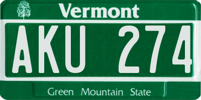 VT license plate AKU274