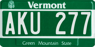 VT license plate AKU277