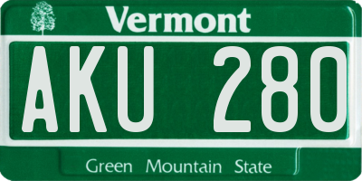 VT license plate AKU280
