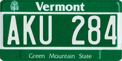 VT license plate AKU284