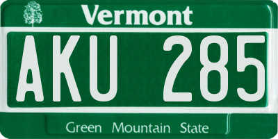 VT license plate AKU285