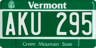 VT license plate AKU295