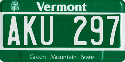 VT license plate AKU297