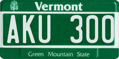 VT license plate AKU300