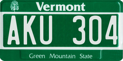 VT license plate AKU304