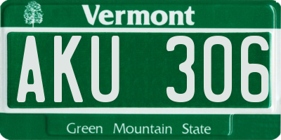 VT license plate AKU306