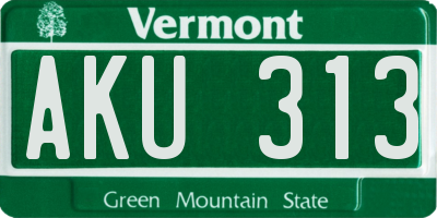 VT license plate AKU313